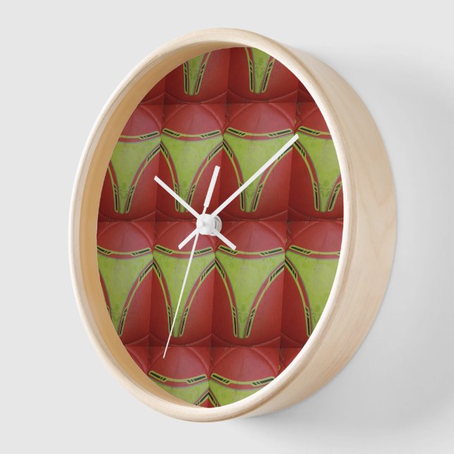Horloge Belle conception de motif géométrique jaune doré (Angle)