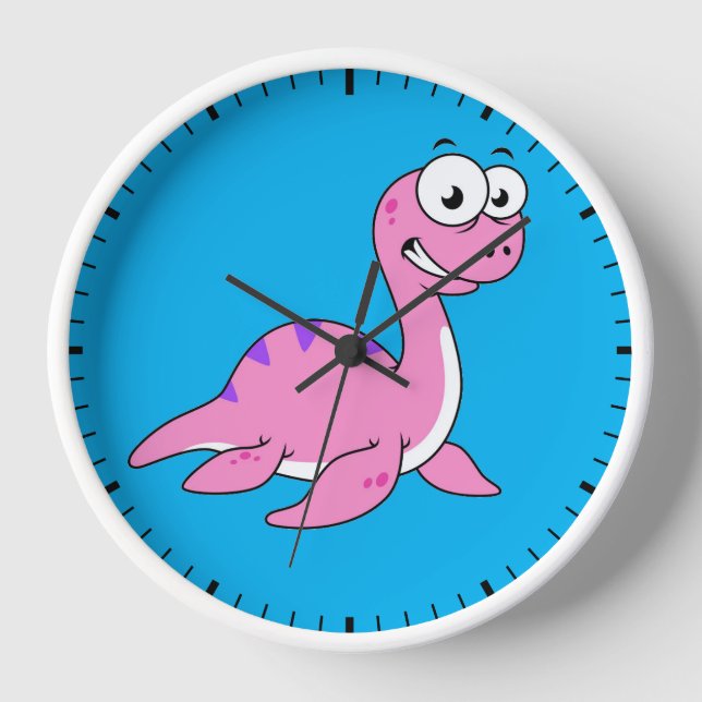 Horloge Belle Illustration Du Monstre Loch Ness. (Recto)