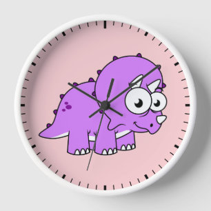 Horloge Belle Illustration D'Un Tricératops.
