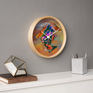 Horloge Belle Marbre Coloré Abstrait Liquéfié