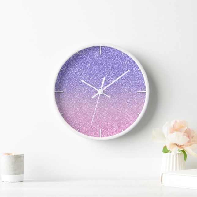 Horloge Belle Parties scintillant rose violet Ombre (Maison)