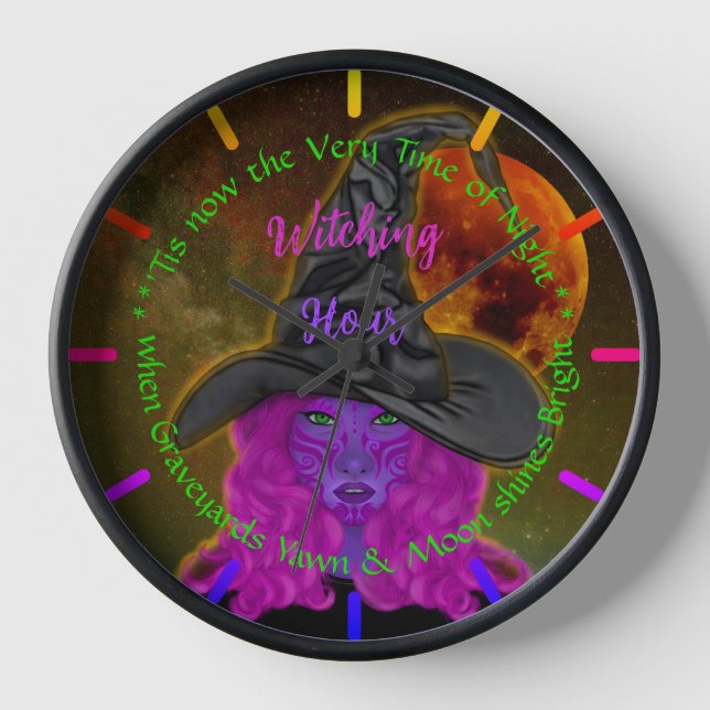 Horloge Bewitching Midnight Magic Purple Witch (Recto)