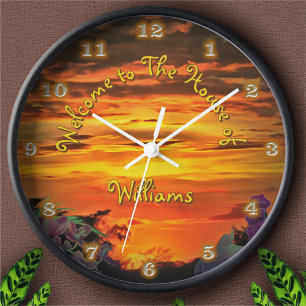 Horloge Bienvenue à la Maison de Sunset 2584