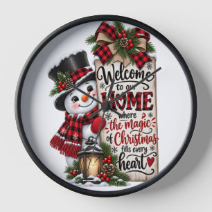 Horloge Bienvenue à la maison pour Noël