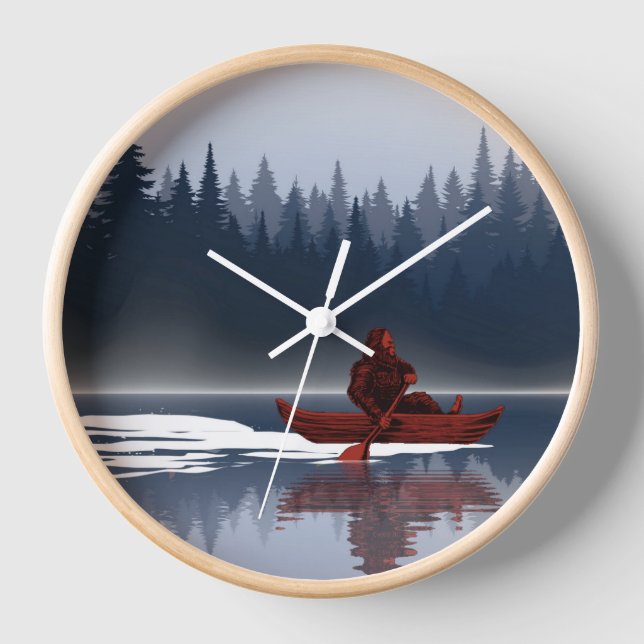 Horloge Bigfoot Lake Canoe Forêt sauvage de pins (Recto)