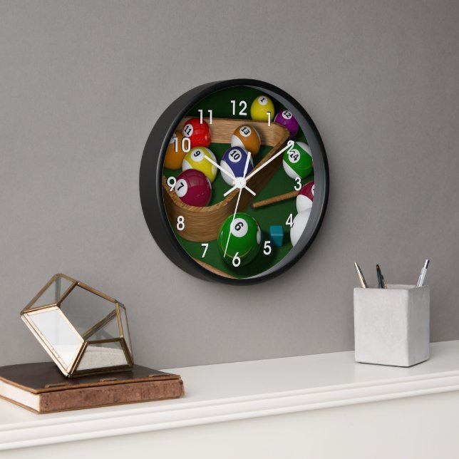Horloge Billard, design coloré, (Bureau)