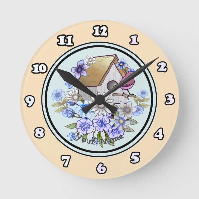 Horloge Birdhouse Red Bird (Recto)