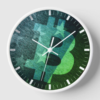 Horloge Bitcoin Amérique ₿ (Vert)