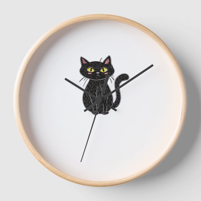 Horloge Black Cat Magic - Cute & Éffrayante Halloween Cat  (Recto)