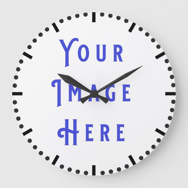 Horloge blanche 9 : ajoutez votre image (Recto)