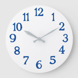 Horloge blanche avec chiffres bleus Horloge de bas