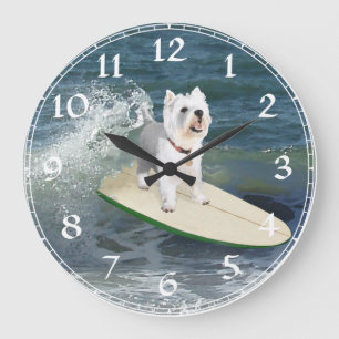 Horloge blanche du Terrier West Highland