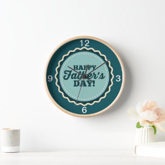 Horloge Bleu blanc Bonne Fête des pères papa