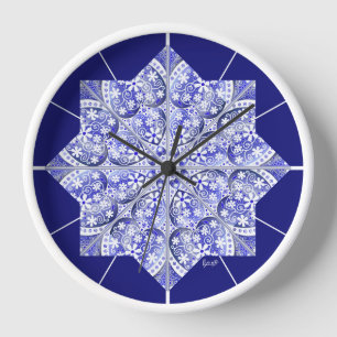Horloge Bleu de dentelle en céramique de Grèce