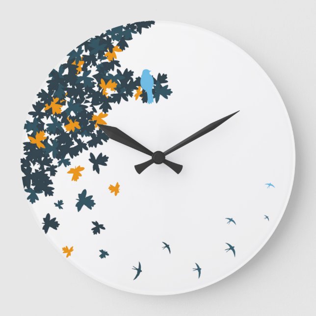 horloge bleue d'oiseaux (Recto)
