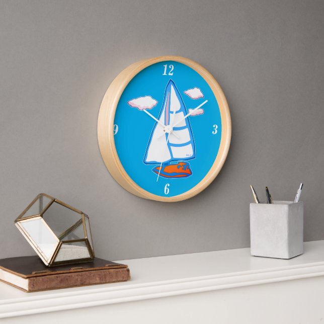 Horloge bleue et blanche du Mur nautique (Bureau)