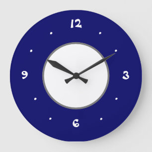 Horloge bleue et blanche simpliste chique de