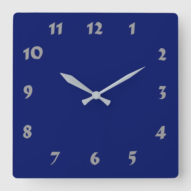 Horloge bleue marine numérique modifiable (Recto)