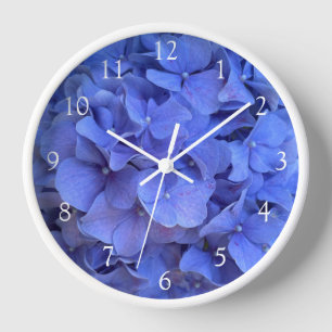 Horloge Blue periwinkel élégantes hydrangées florales