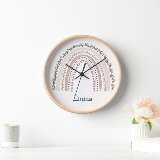 Horloge Boho Rainbow Nursery Girls Room (Maison)
