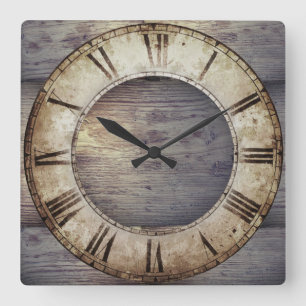Horloge "Bois antique" avec Horloge romaine