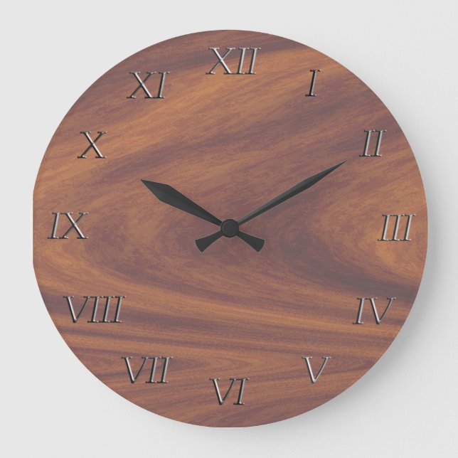 Horloge - Bois avec numéros métalliques (Recto)