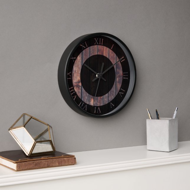 Horloge Bois foncé Look chiffres romains belle (Bureau)