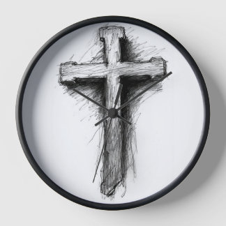 Horloge Bold, Graphic Christian Cross Wall Clock