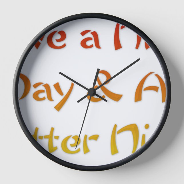 Horloge Bonne journée et une meilleure conception de texte (Recto)