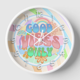 Horloge Bonnes Vibrations Rétro Uniquement Couleurs Vintag