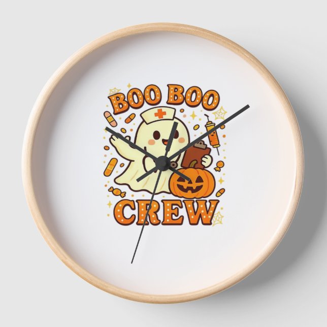 Horloge Boo Boo Infirmière d'équipage Funny Halloween Infi (Recto)
