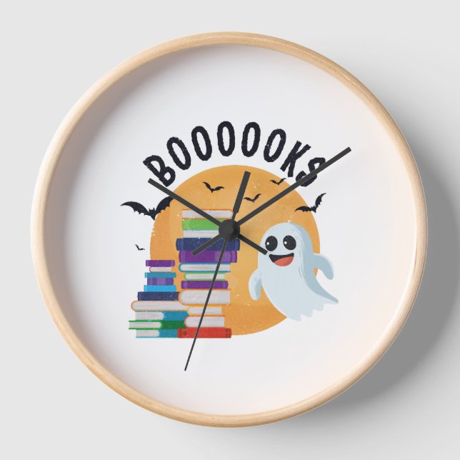 Horloge Booooooks Halloween, Booooks Cute Halloween (Recto)