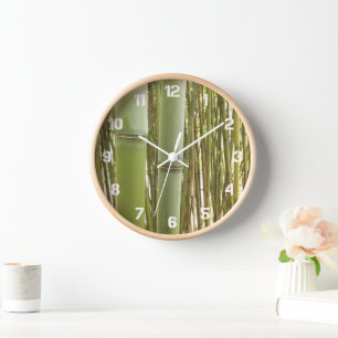 Horloge Botanique Plante en bambou vert