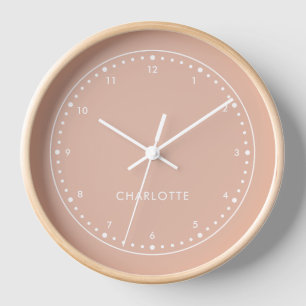 Horloge Brosse   Nom moderne Style tendance Taupe
