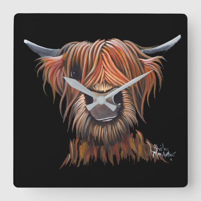 Horloge "BRUCE" de la vache écossaise des Highland (Recto)