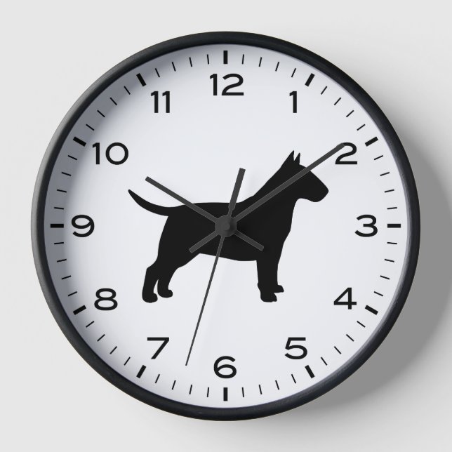 Horloge Bull Terrier race Chien Silhouette (Recto)