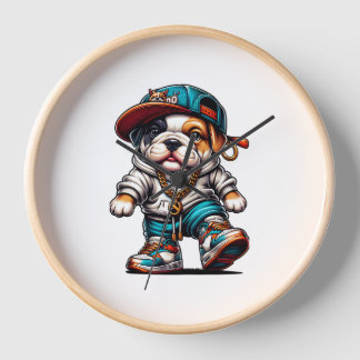 Horloge Bulldog de style de rue