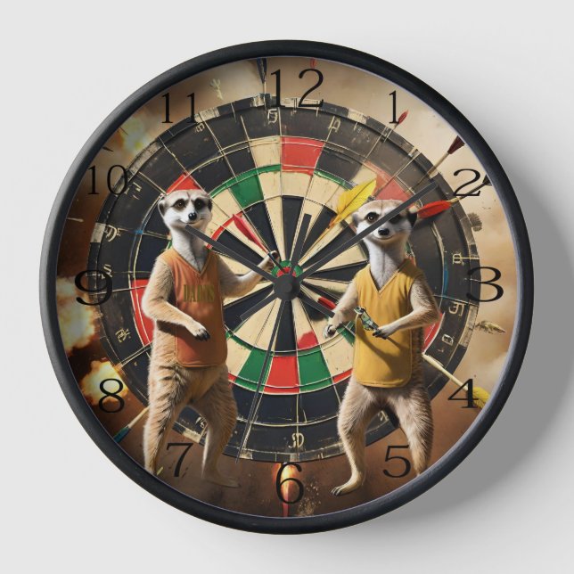 Horloge Bullseye Burrow : Meerkat Dart League, (Recto)