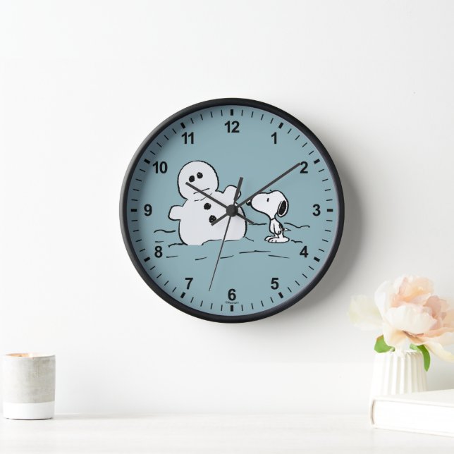 Horloge cacahuètes | Snoopy Construit Un Snowman (Maison)