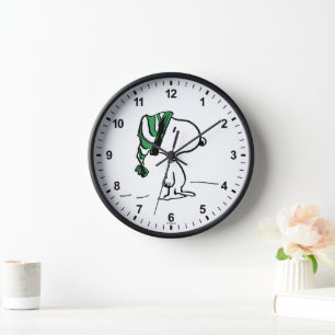 Horloge cacahuètes   Snoopy Green Casquette de neige