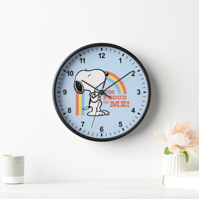 Horloge cacahuètes | Snoopy Je suis fier de moi (Maison)