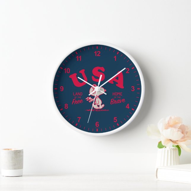 Horloge cacahuètes | Snoopy USA Land of the Free (Maison)