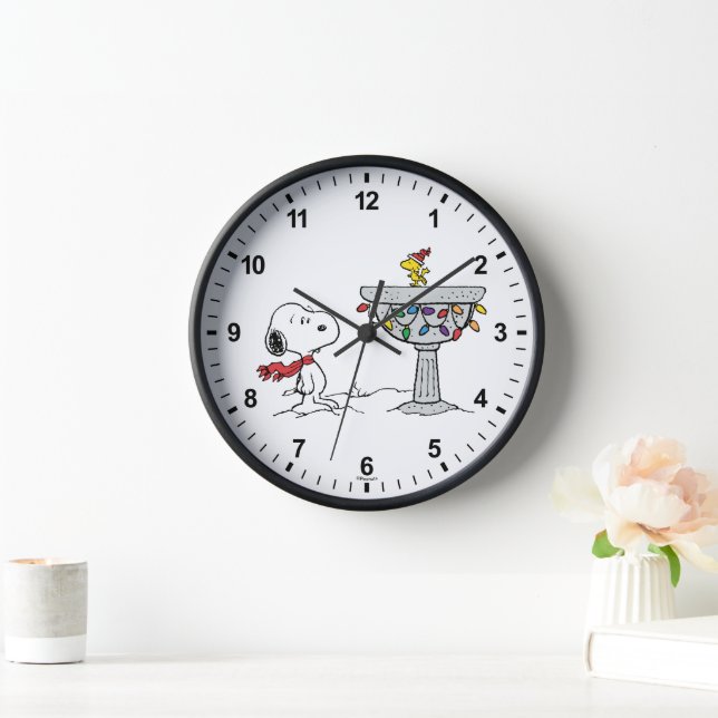 Horloge cacahuètes | Snoopy & Woodstock Froid Birdbath (Maison)