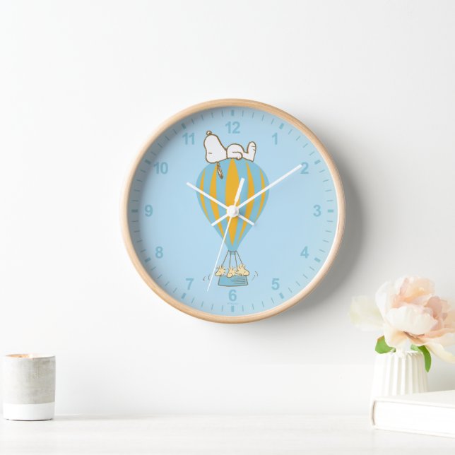 Horloge cacahuètes | Snoopy & Woodstock Hot Air Balloon (Maison)