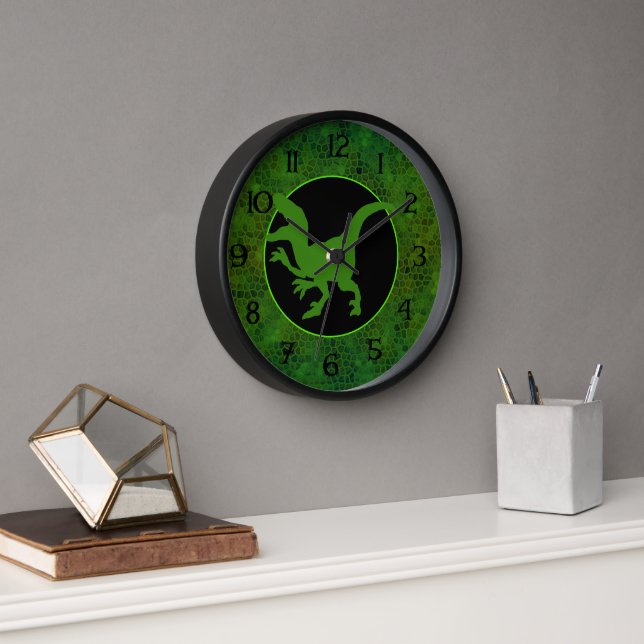 Horloge Cachée Dinosaure Vert (Bureau)
