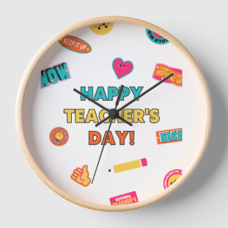 Horloge Cadeau de fête des enseignants heureux
