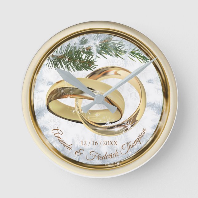 Horloge cadeau Mariage de Noël blanc (Recto)