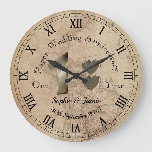 Horloge cadeau personnalisée pour le 1er anniversa (Recto)