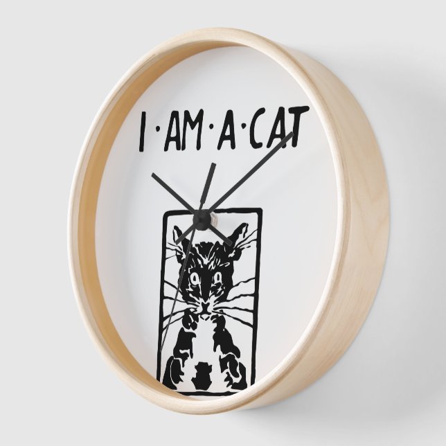 Horloge Cadeaux de chats noirs (Angle)