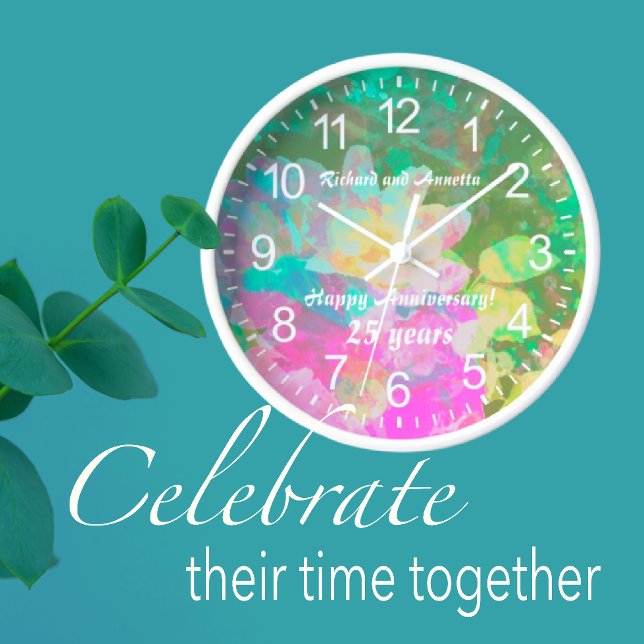 Horloge Cadran de mur personnalisé Pastel My Secret Rose G (Customize with your own message or names!)